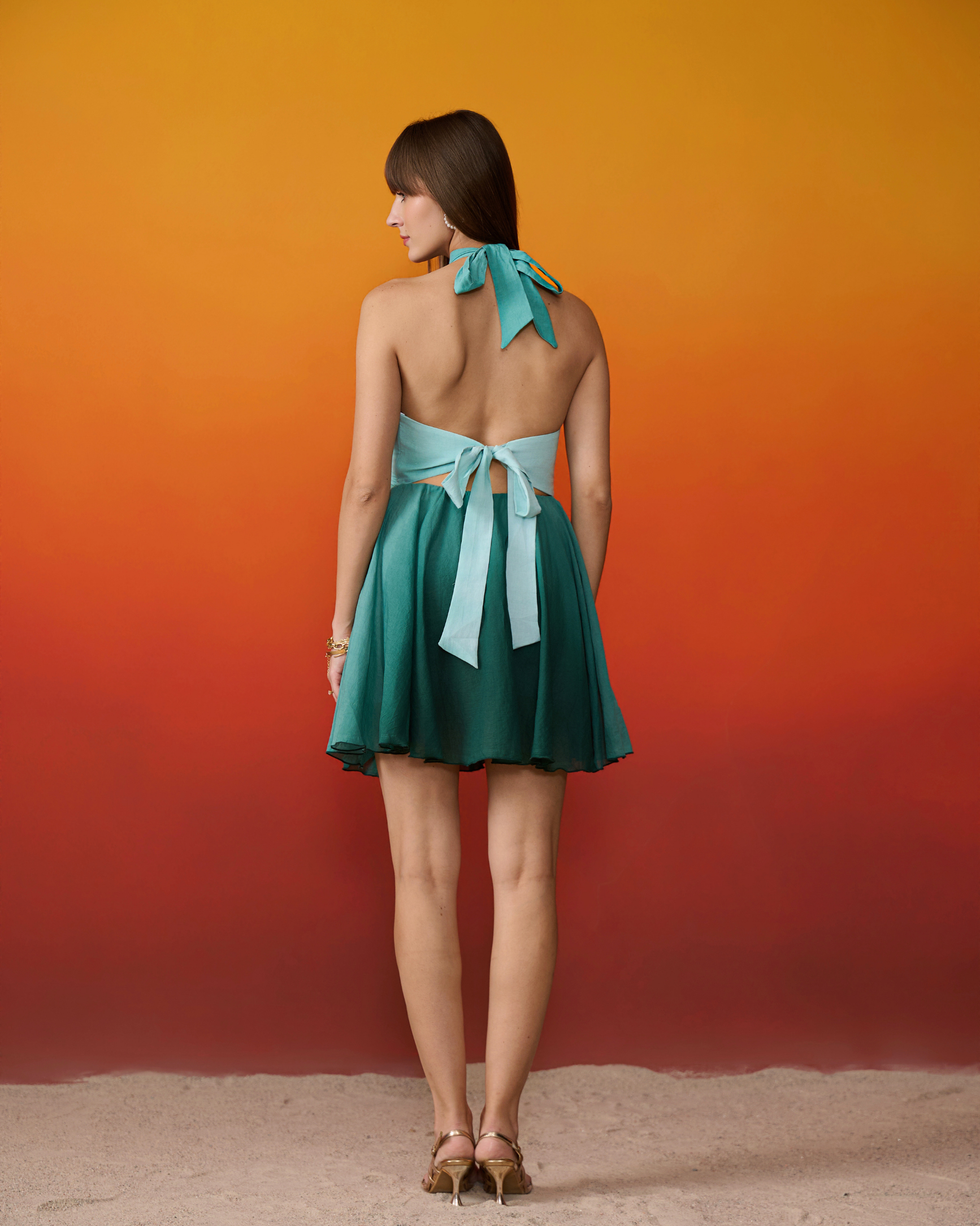 Forest Ombre Halter Dress