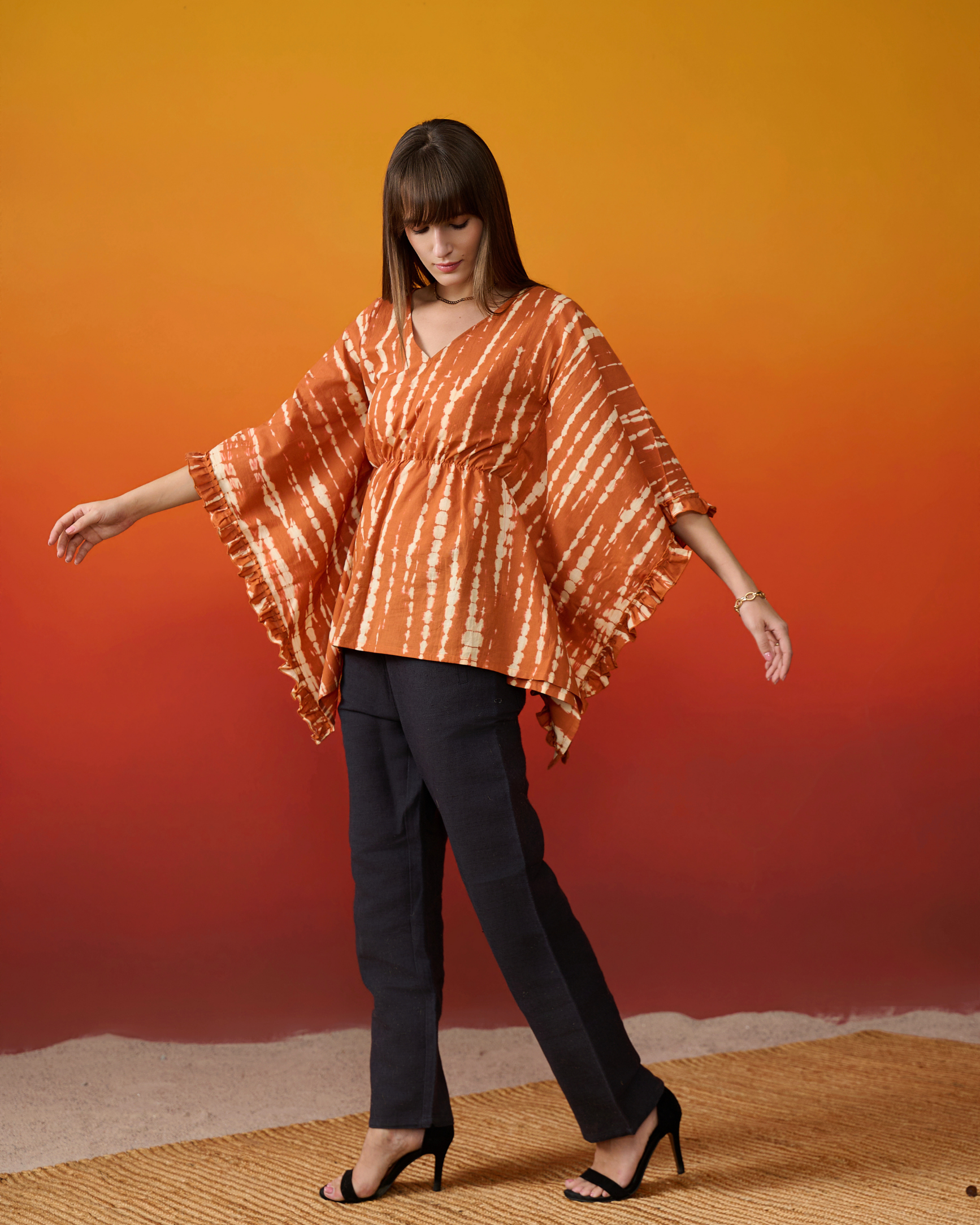 Mango Dust Ruffle Kaftan