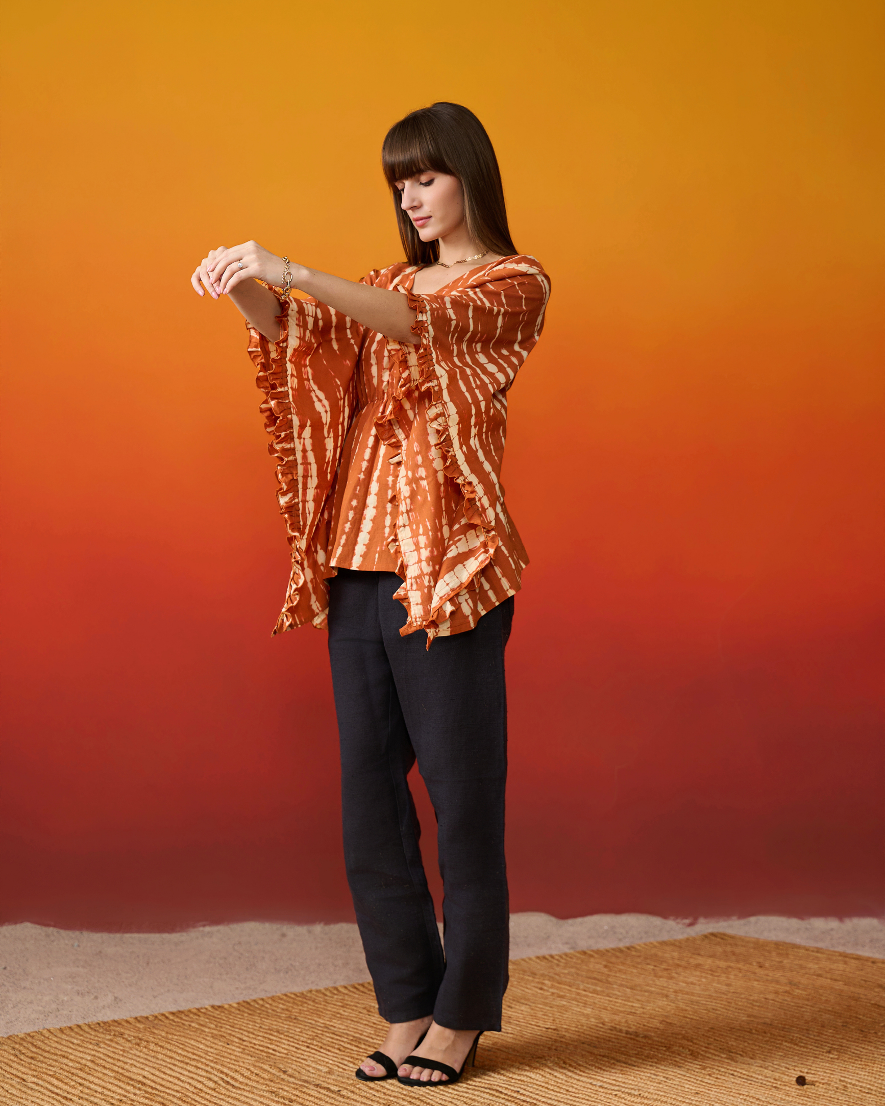 Mango Dust Ruffle Kaftan