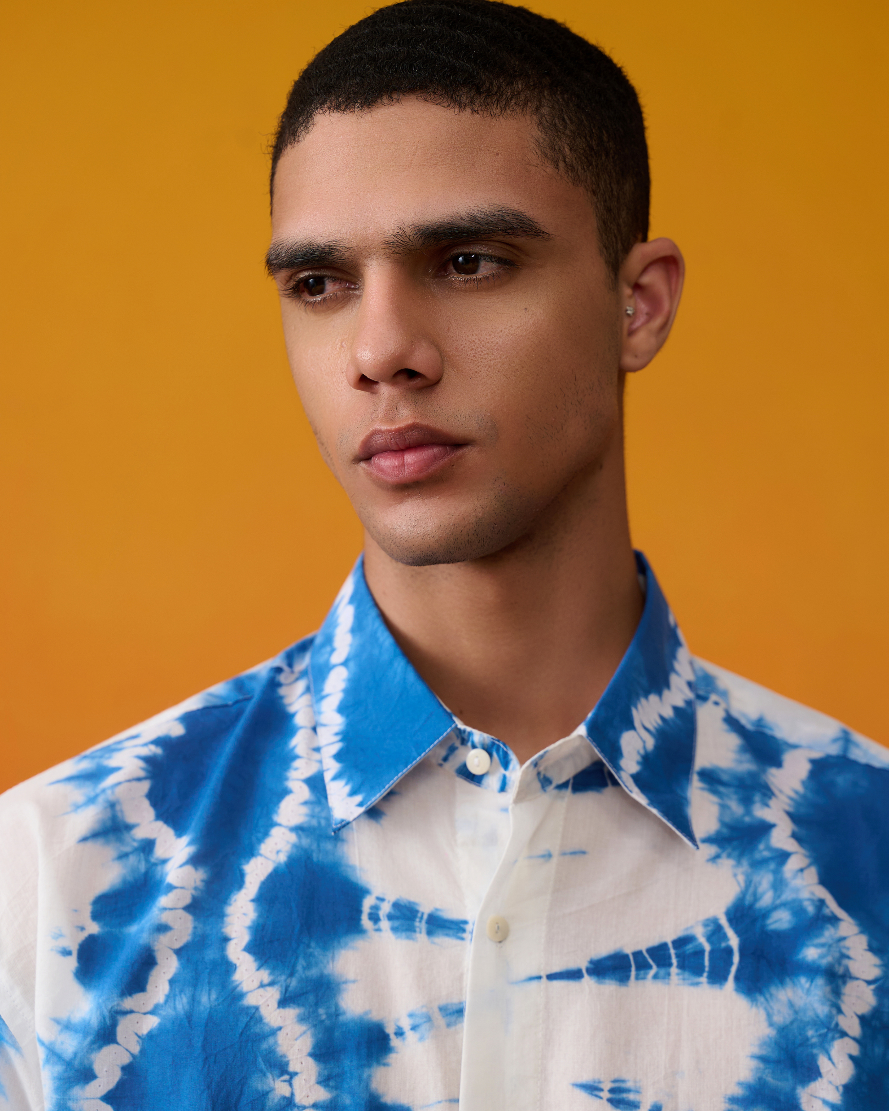 Full Sleeves Blue Shibori Shirt