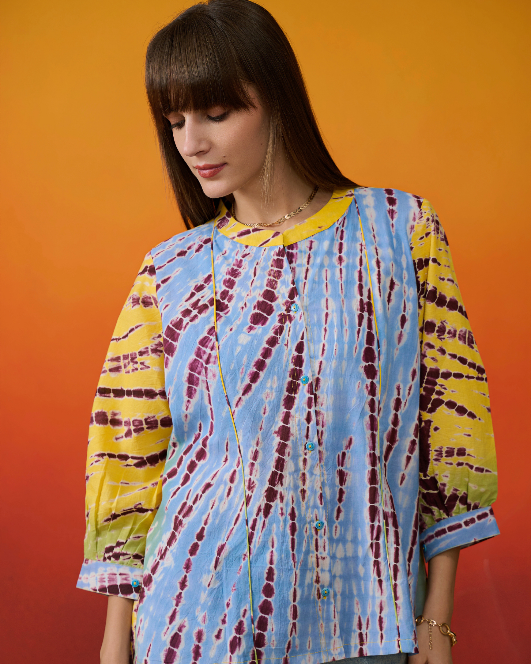 Teen Rang Shibori Shirt
