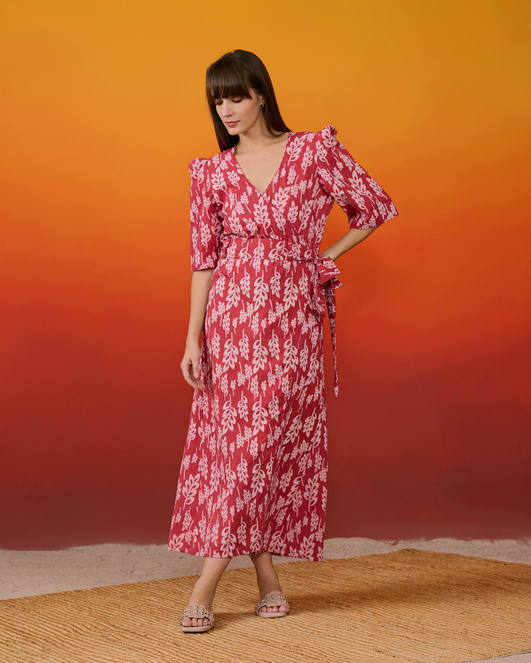 Gulab Bagh Wrap Midi Dress