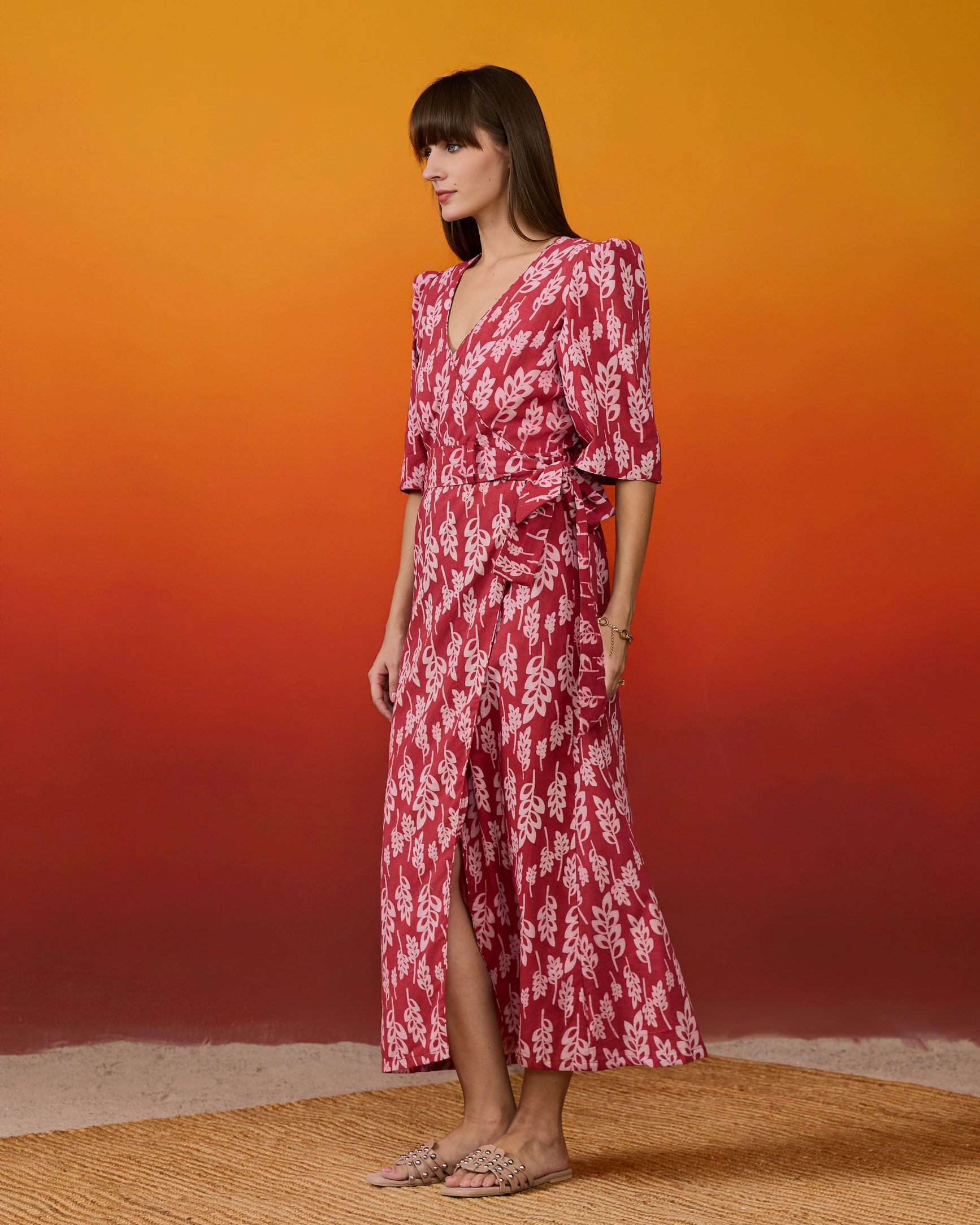 Gulab Bagh Wrap Midi Dress
