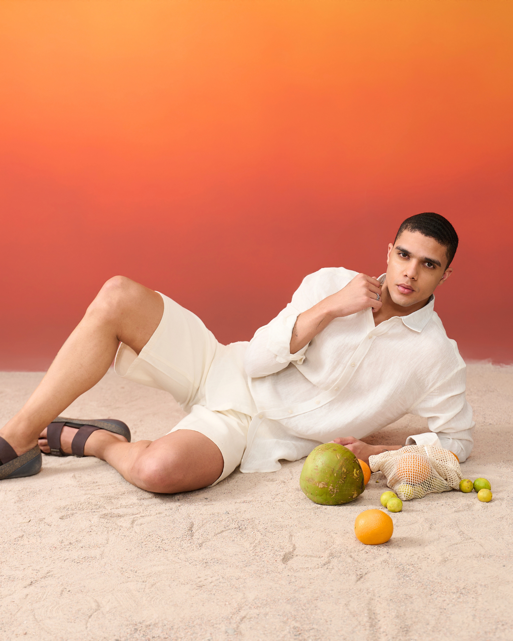 Handwoven Safed Akaar Linen Shirt