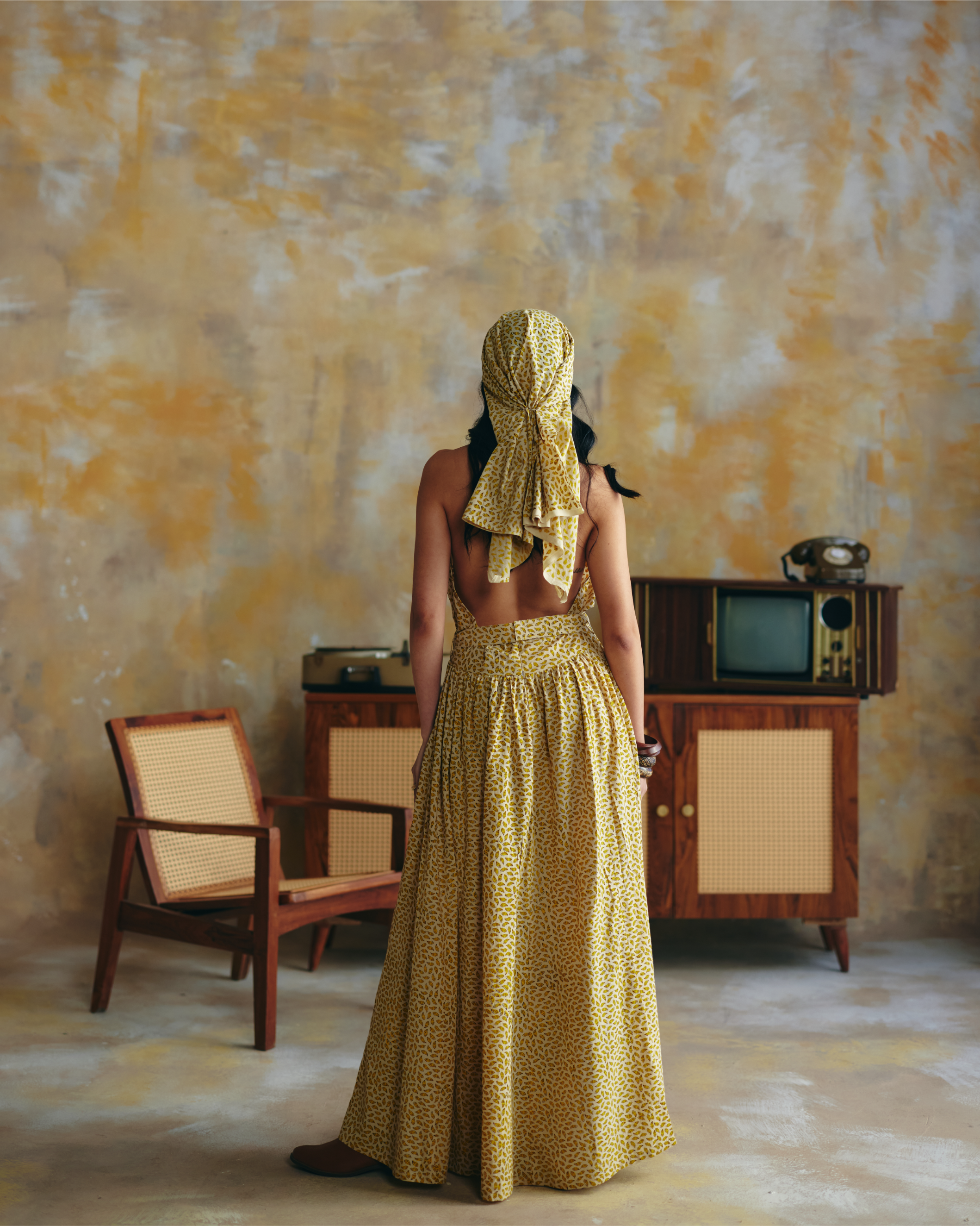 Golden Nomad Halter Dress