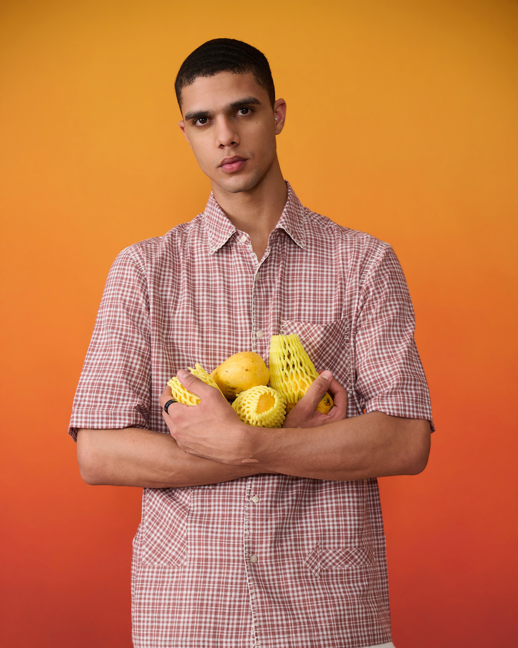 Aam Ke Rang Upcycled Patchwork Check Shirt