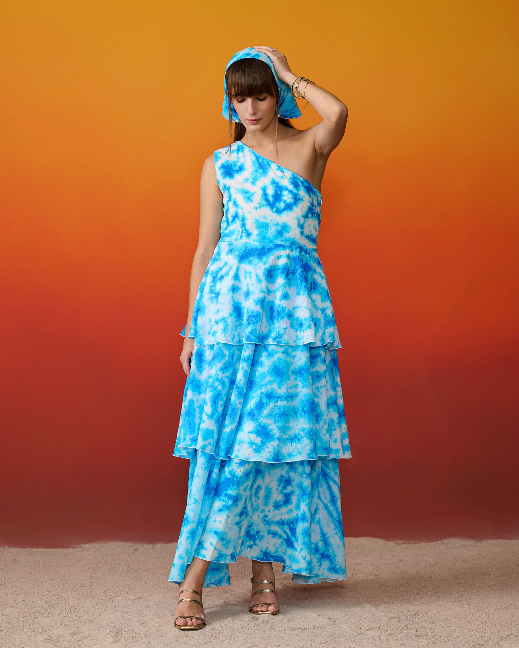 Neel Dhaar One-Shoulder Maxi Dress
