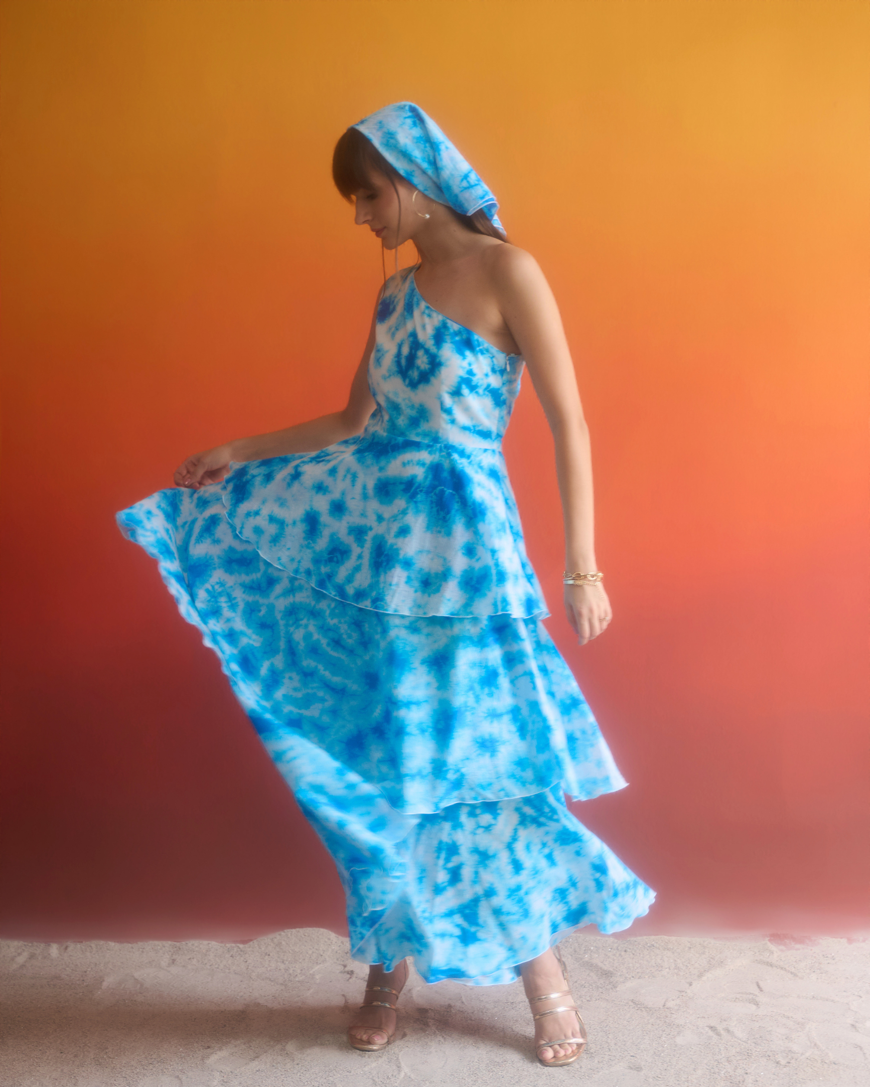 Neel Dhaar One-Shoulder Maxi Dress