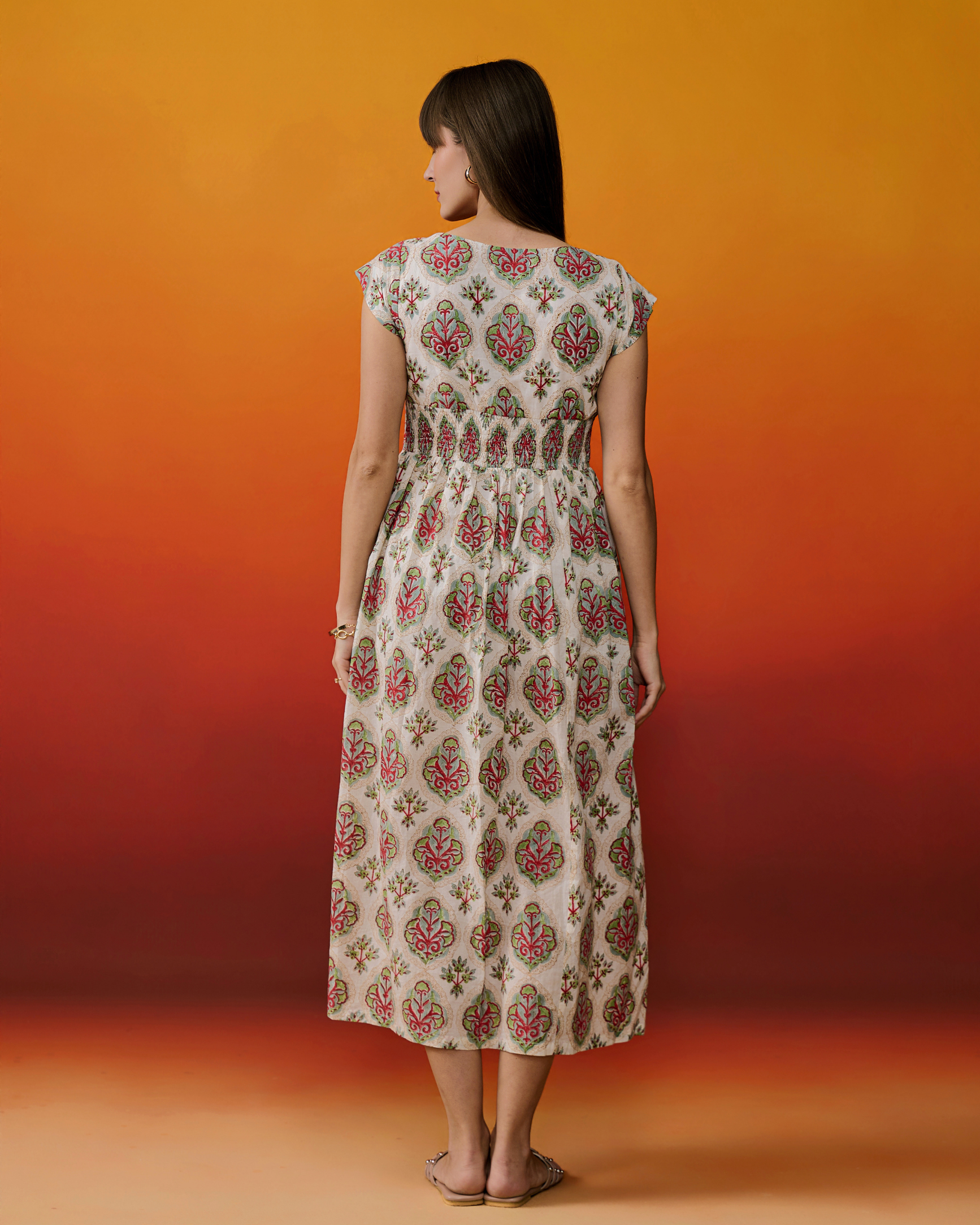 Gulzaar Block Print Midi Dress