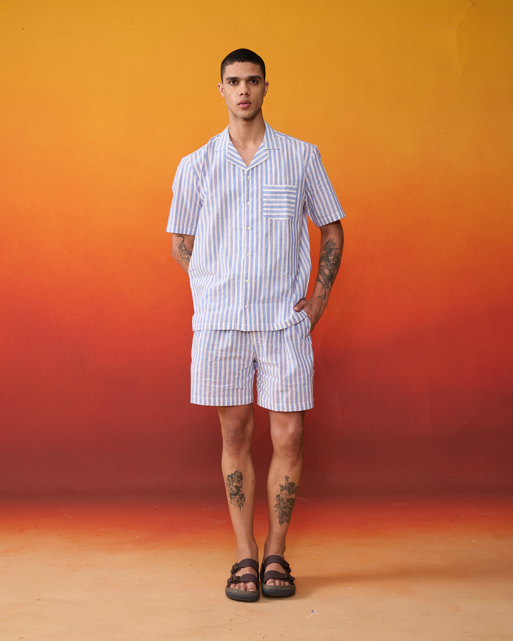 Nimbu Dhoop Stripe Co-ord Set