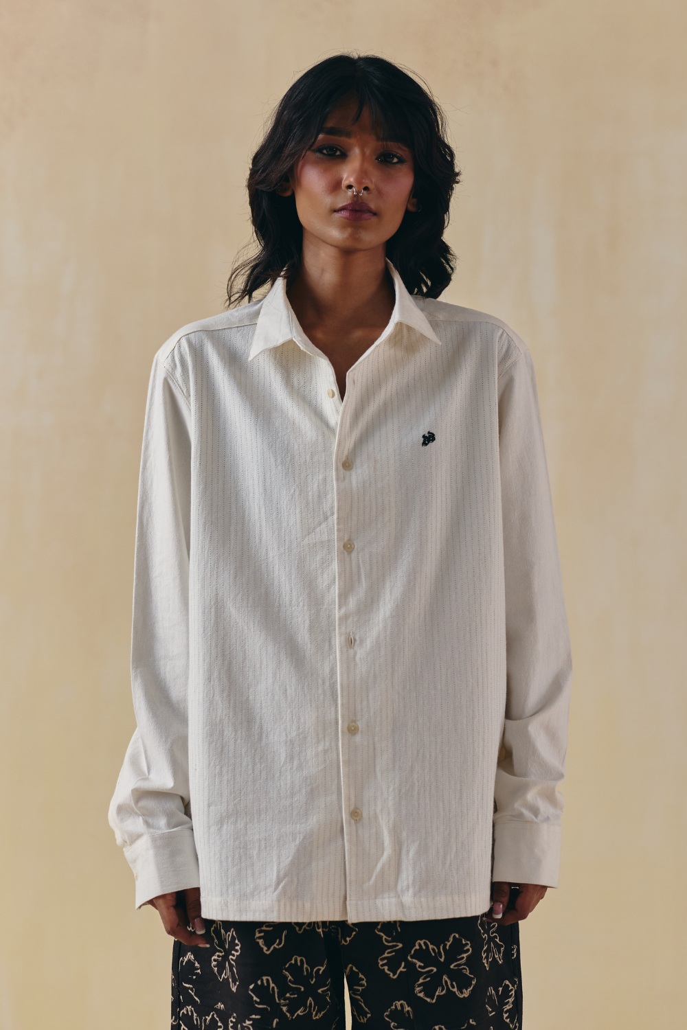 Cream Tiger Circle Shirt