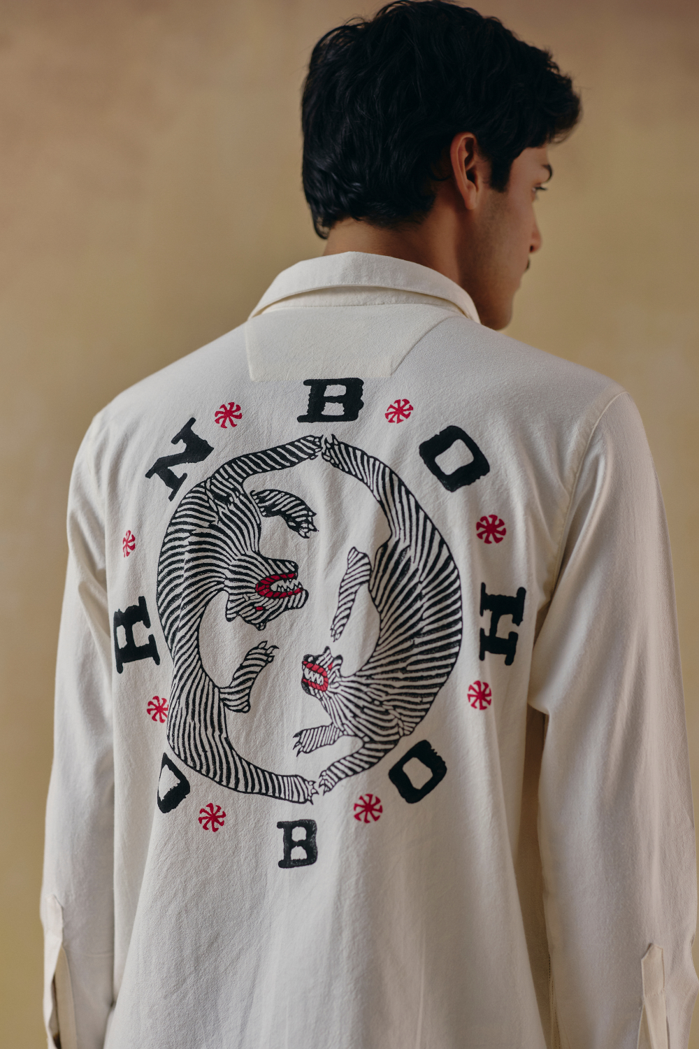 Cream Tiger Circle Shirt