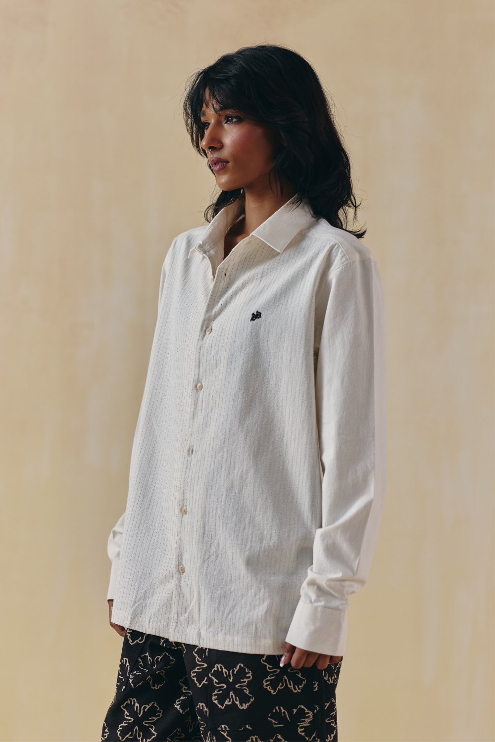 Cream Tiger Circle Shirt