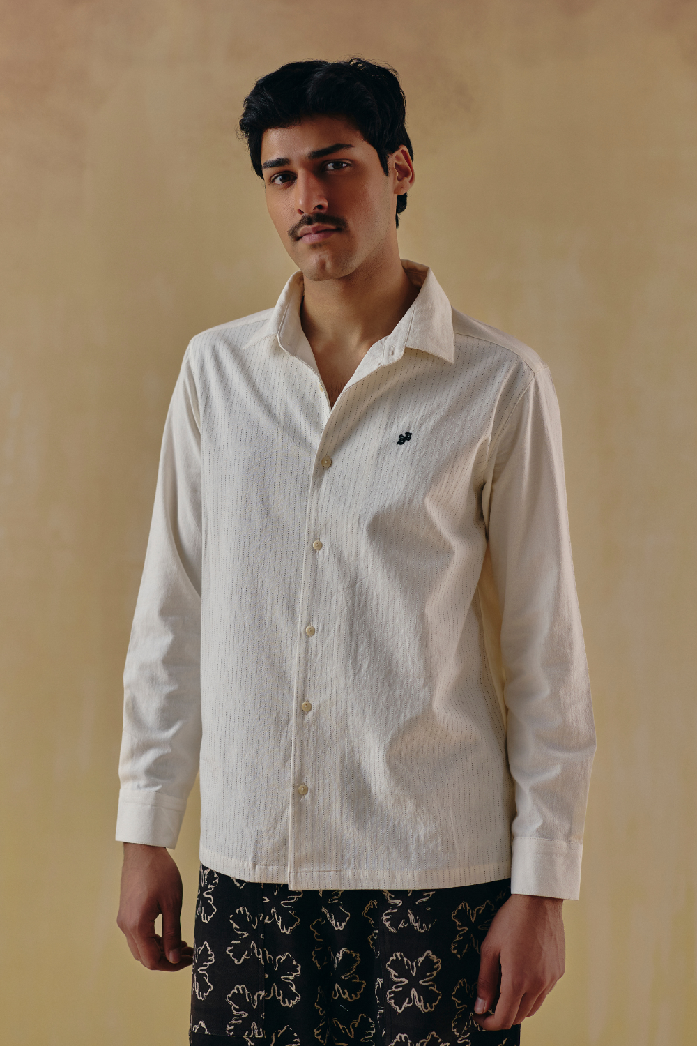 Cream Tiger Circle Shirt