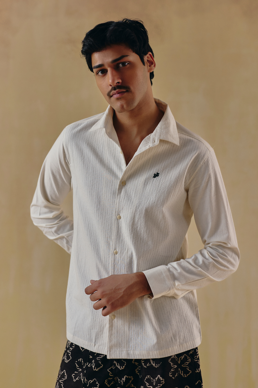 Cream Tiger Circle Shirt