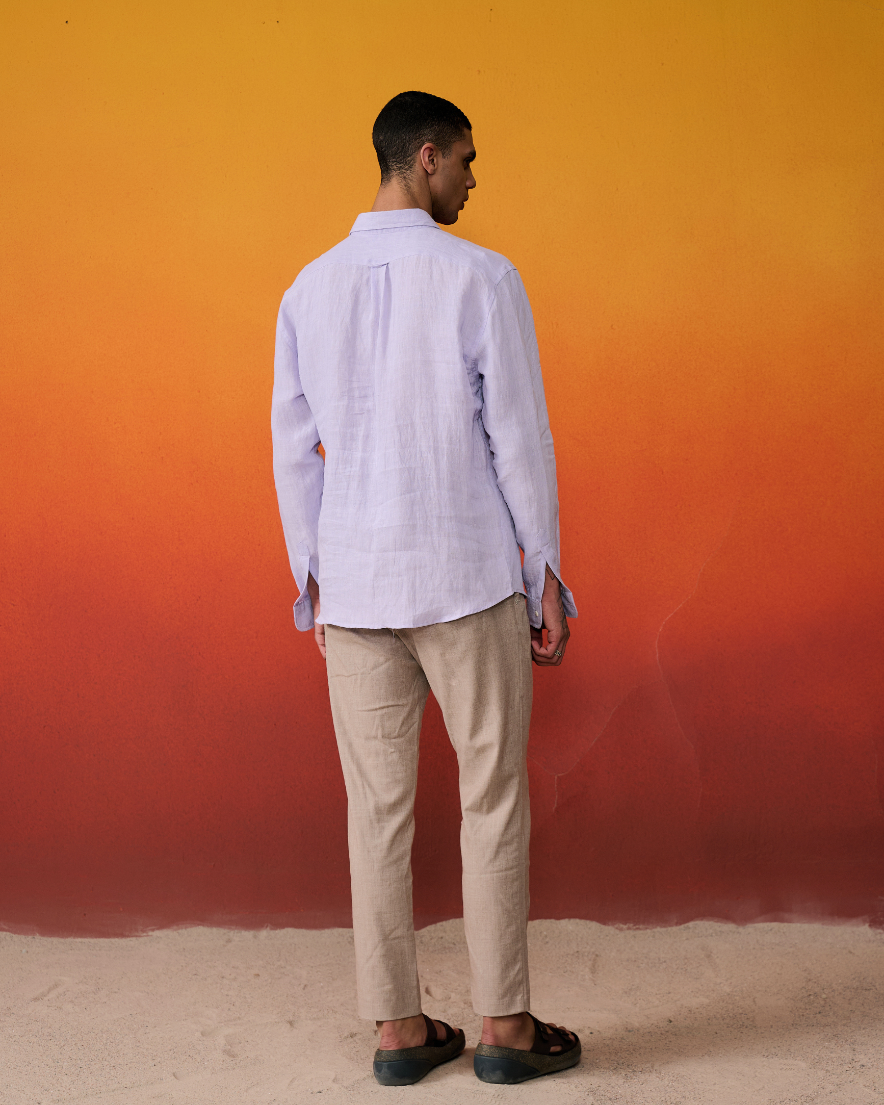 Handwoven Lavender Dusk Linen Shirt