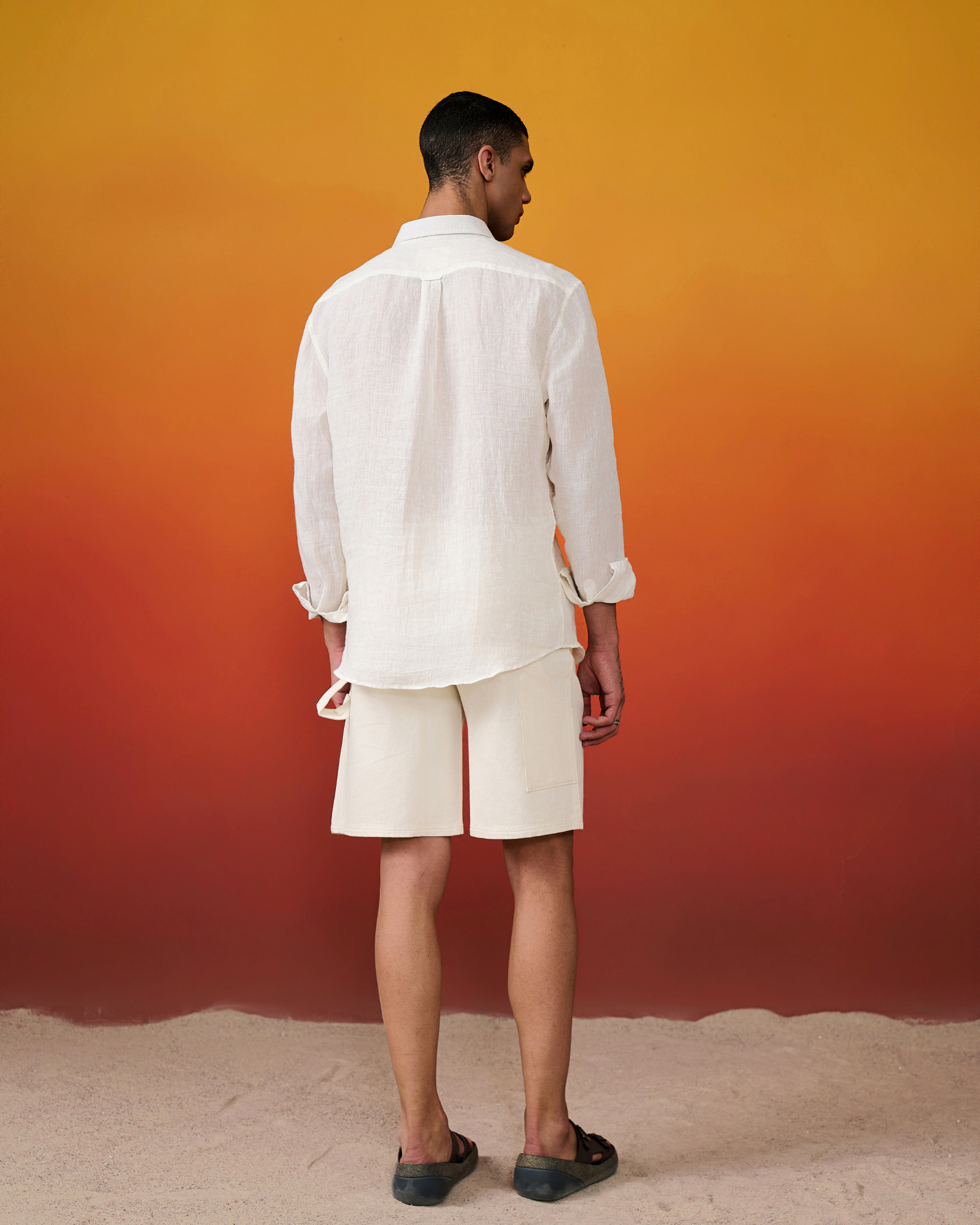 Handwoven Safed Akaar Linen Shirt